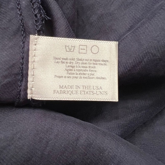 The Lady & The Sailor Faux Wrap Midi Length Dress Navy Blue Size 2 - Picture 5 of 7